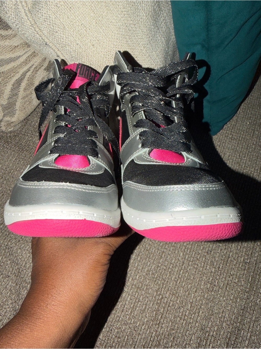 Nike Force Sky High - Black, Pink & Silver - Picture 6 of 8